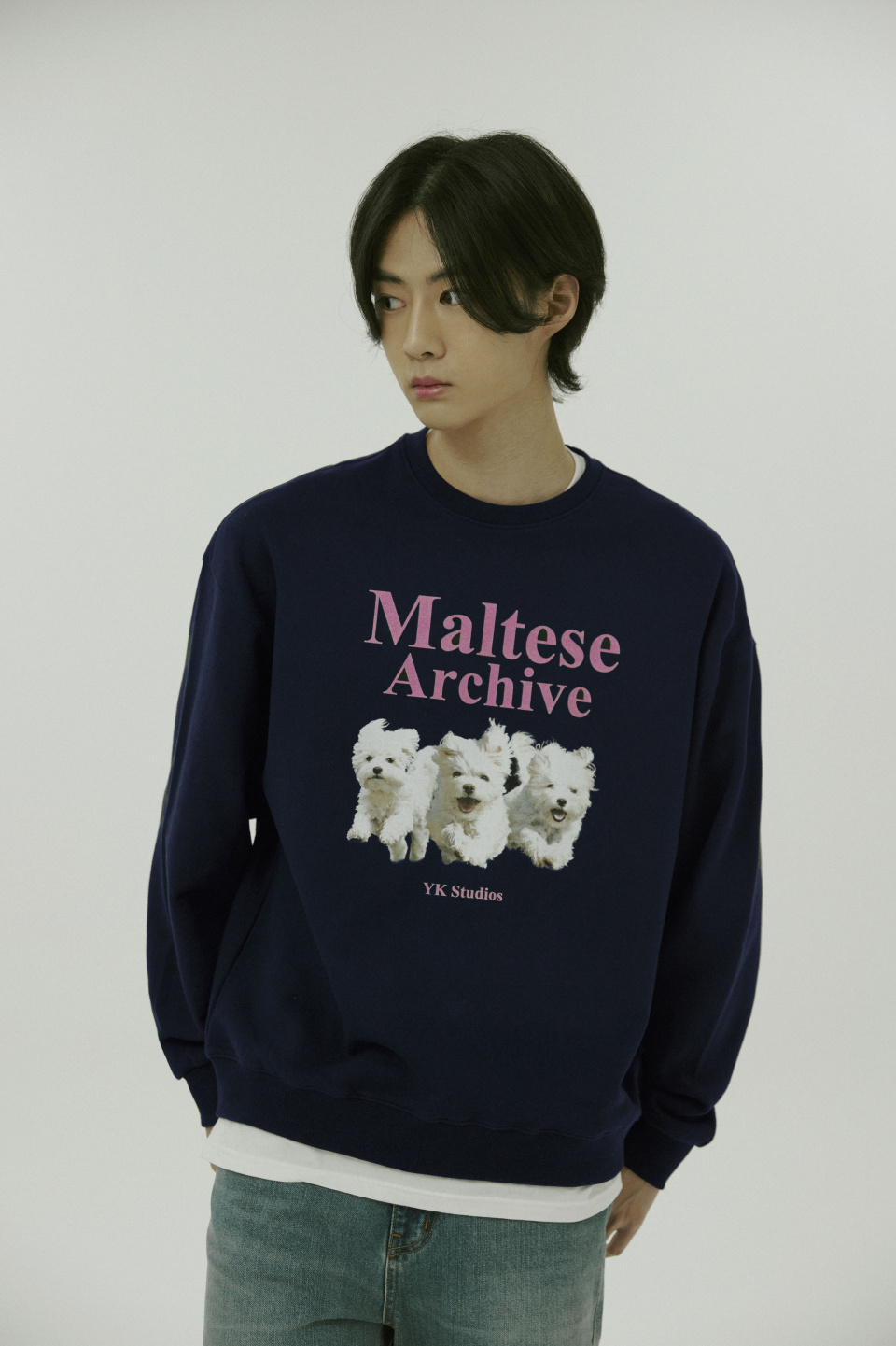 MUSINSA公式 | WAI KEI MALTESE ARCHIVE SWEATSHIRT NAVY