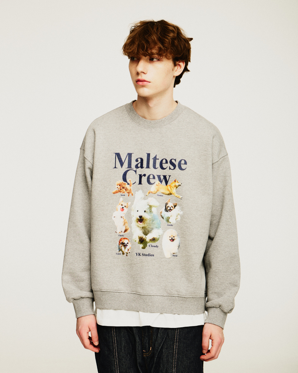 【Wai Kei】 Maltese Crew Sweatshirt/追跡付 MUSINSA | WAI KEI Maltese Crew Sweatshirt Gray