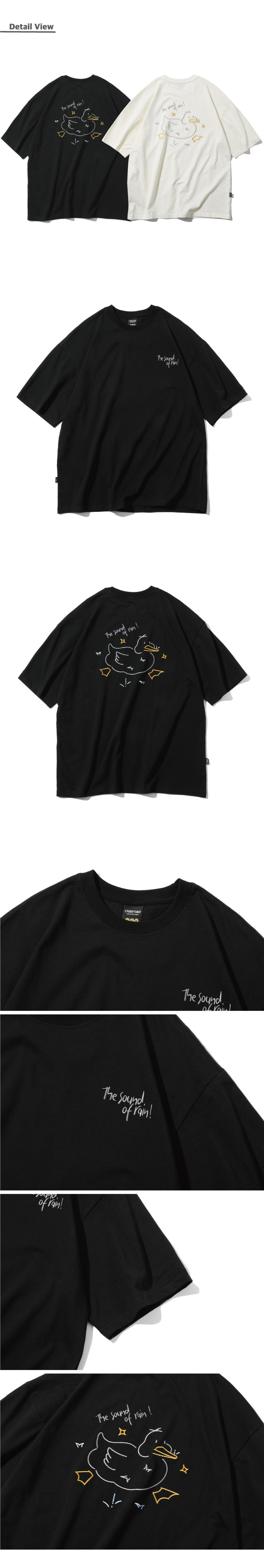EMBROIDERY SHORT SLEEVE TEE - 2 COLORS BLACK