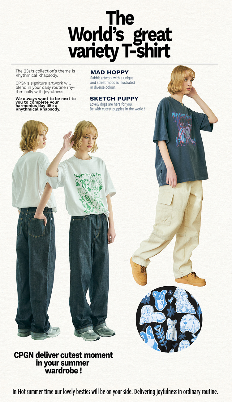 【CPGN STUDIO】HAPPY PUPPY Short Sleeve T-shirt 0001_6a672b56-3a69-498f-b5a4-