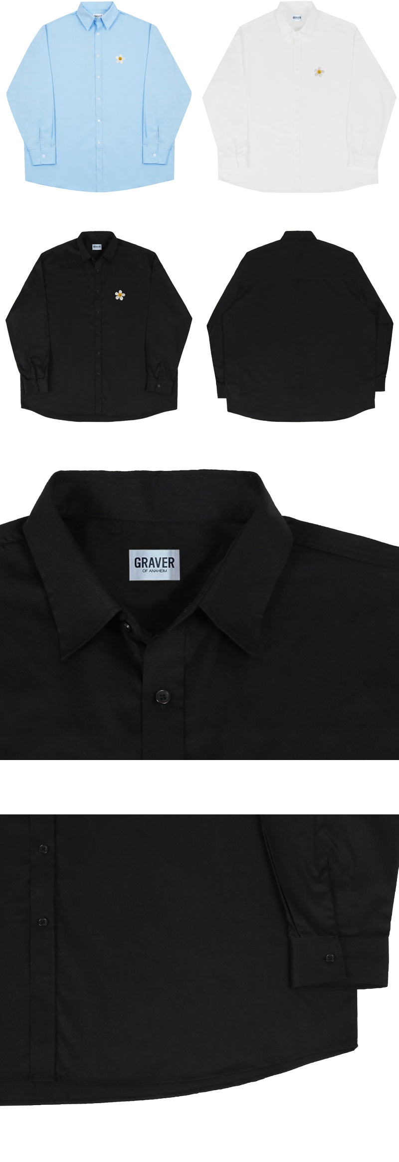【GRAVER】Dot Smile Embroidery White Clip Overfit Shirt MUSINSA | GRAVER [UNISEX] SMALL DRAWING SMILE WHITE CLIP