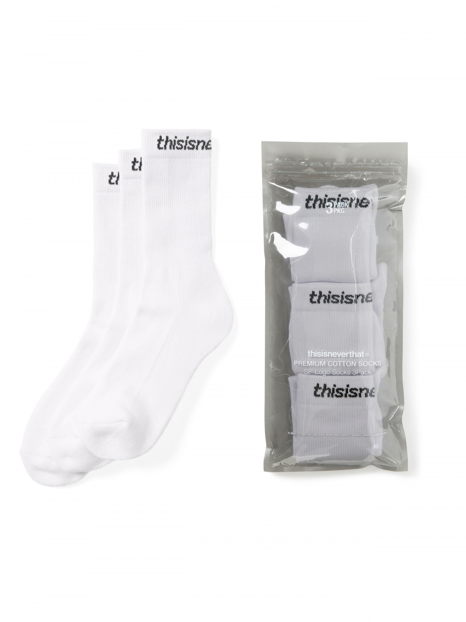 디스이즈네버댓(THISISNEVERTHAT) SP-Logo Socks 3Pack White