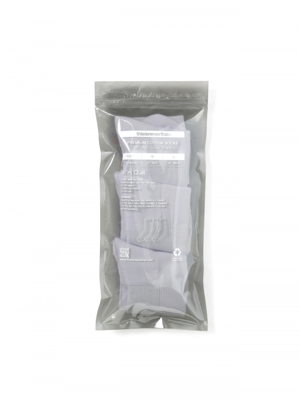 디스이즈네버댓(THISISNEVERTHAT) SP-Logo Socks 3Pack White