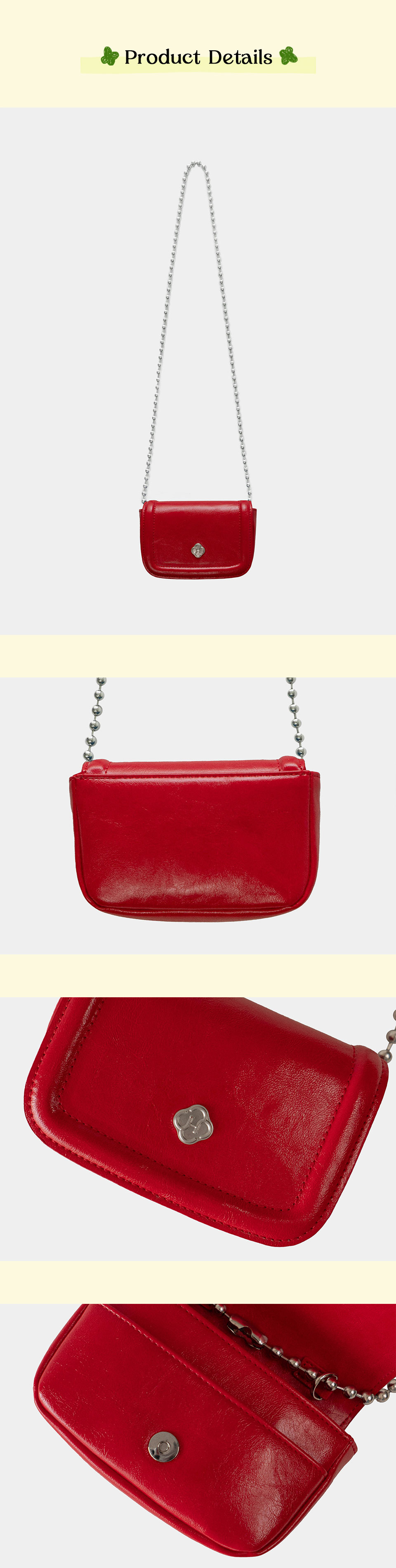 MUSINSA | HEEARI Poppy Chain Mini Bag_Silver