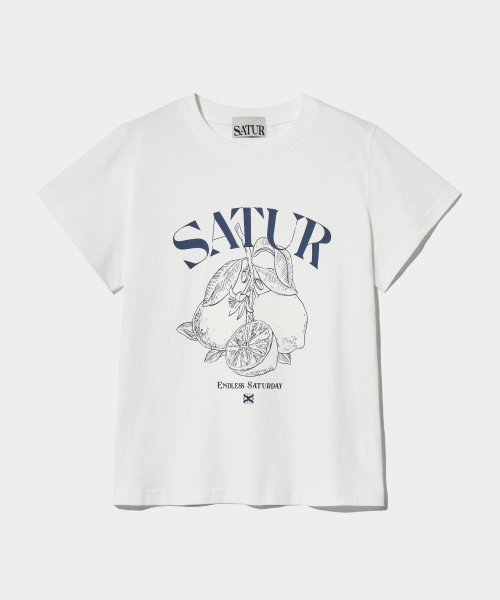 Capri Citron Drawing Summer Graphic T-Shirt Resort Ivory
