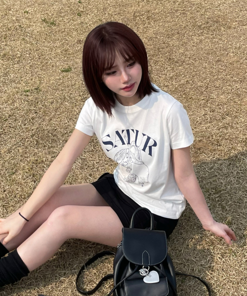 Capri Citron Drawing Summer Graphic T-Shirt Resort Ivory