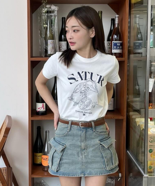 Capri Citron Drawing Summer Graphic T-Shirt Resort Ivory