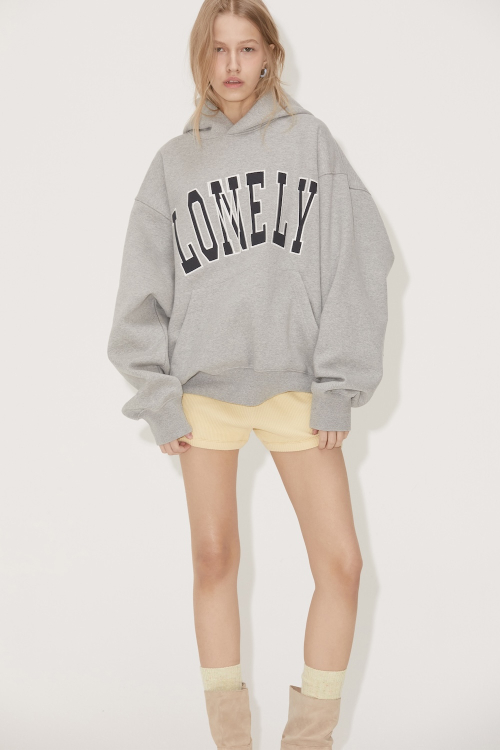 LONELY/LOVELY FLUFF HOODIE GRAY