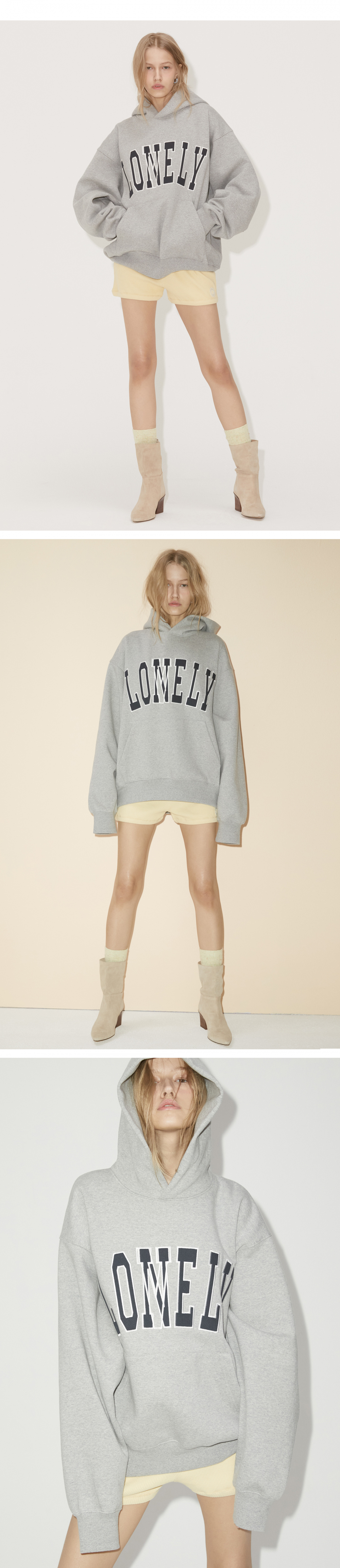 NOHANT ■ LONELY/LOVELY FLUFF HOODIE LONELY/LOVELY FLUFF HOODIE ZIP-UP GRAY NAVY – NOHANT GLOBAL