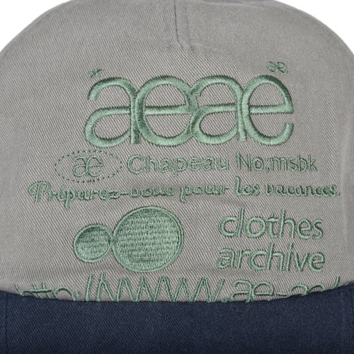WEB LOGO 5 PANNEL BALL CAP - [GREY/NAVY]