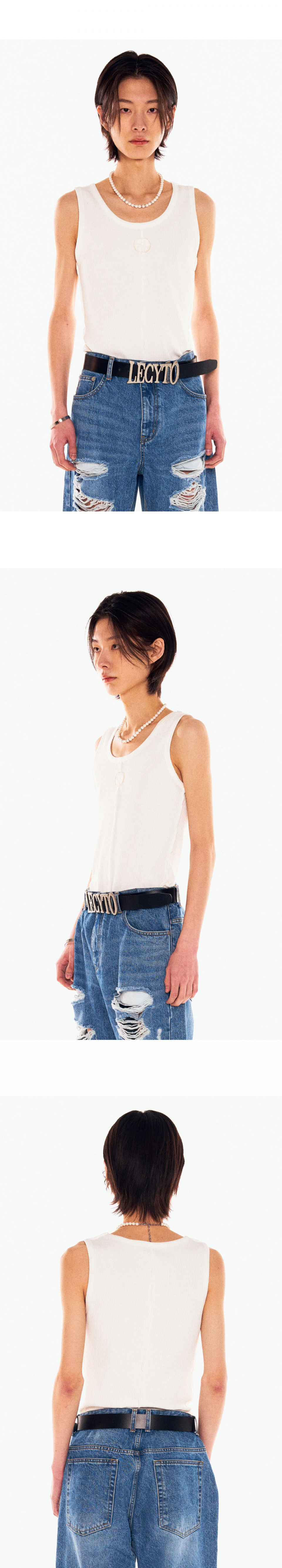 MUSINSA | LECYTO VINTAGE SLEEVELESS_[WHITE]