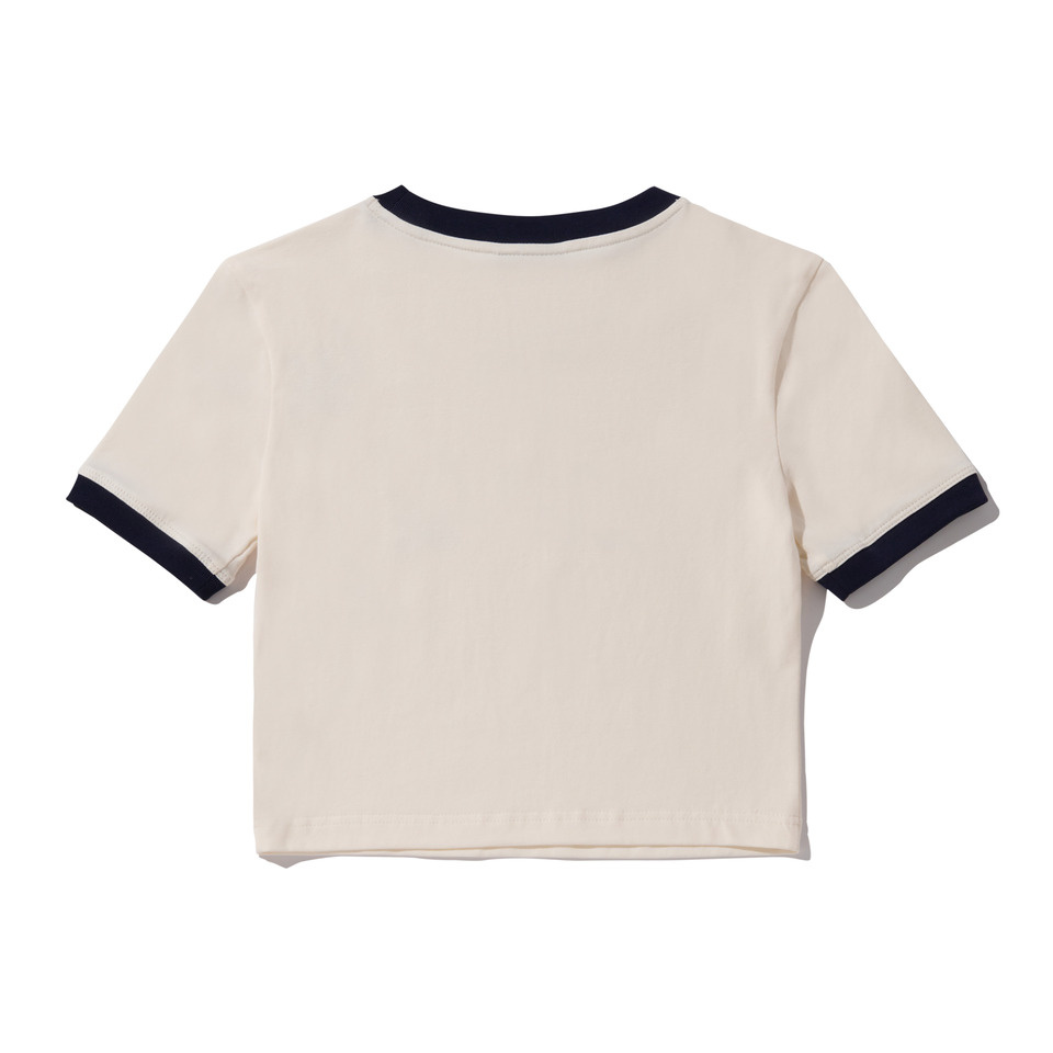MUSINSA | NERDY Women's Cursive Logo Ringer Crop Short