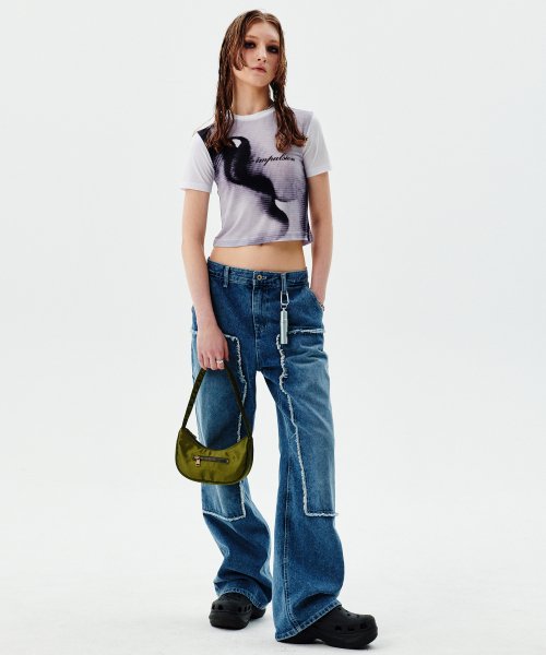 ZIPPER POINT MINI HOBO BAG [LIME]