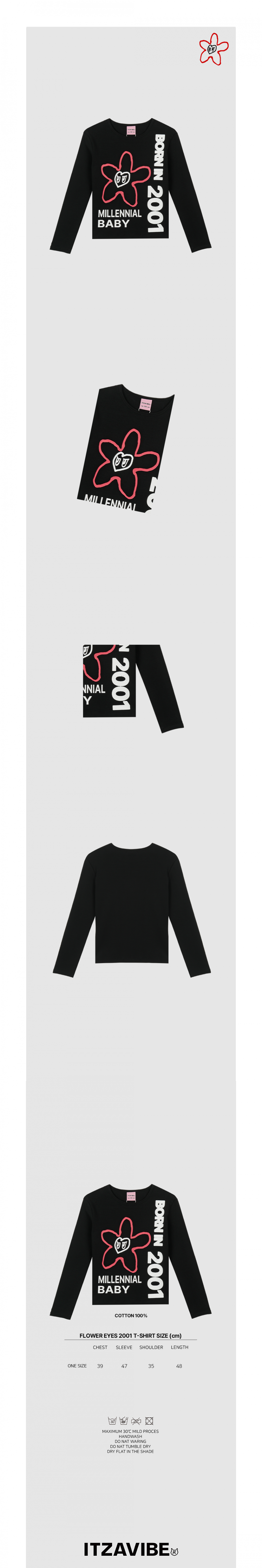 ★NCT着用ブランド★ITZAVIBE★FLOWER EYES 2001 T SHIRT ☆NCT着用ブランド☆ITZAVIBE☆FLOWER EYES 2001 T SHIRT
