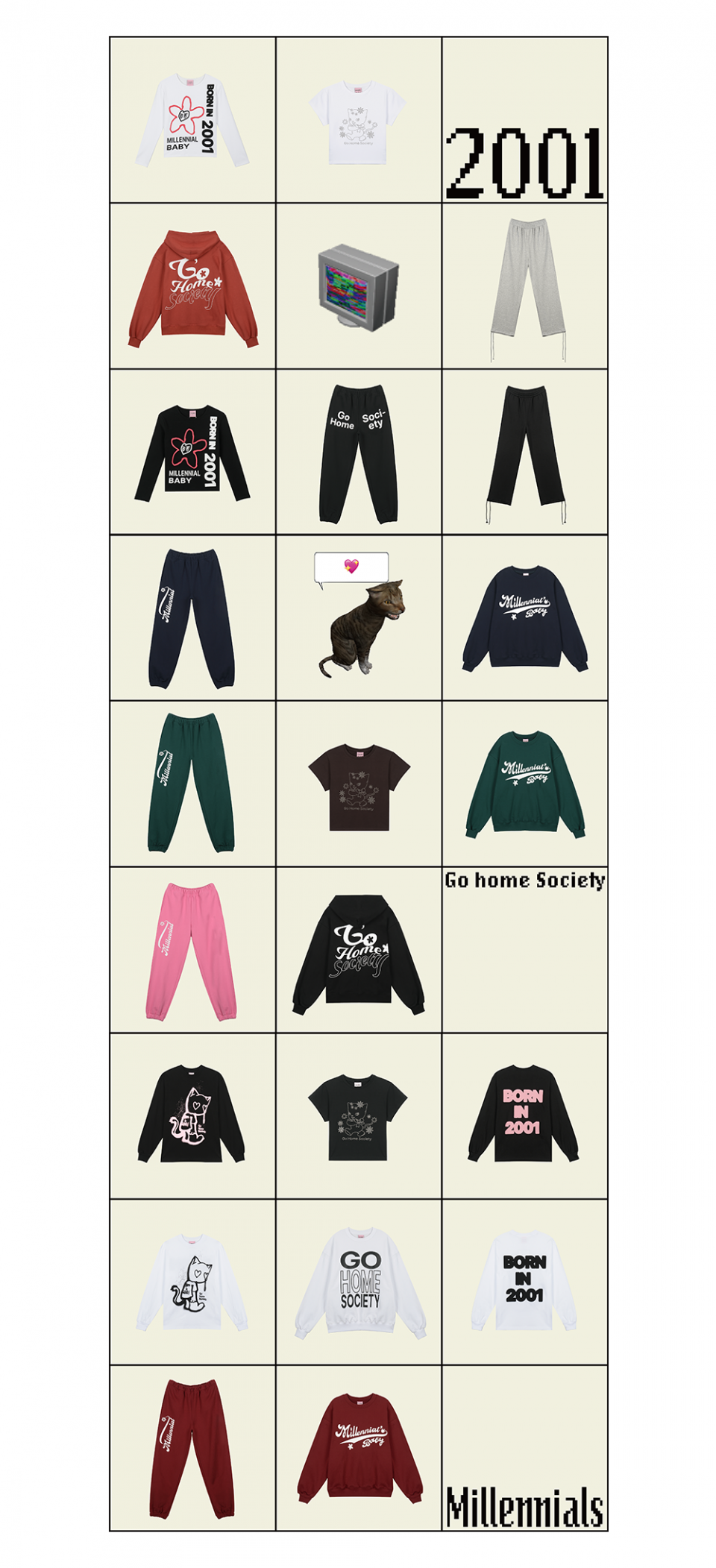 MUSINSA | ITZAVIBE [IBA23UT14WH] LOVE CRYING CAT Long Sleeve