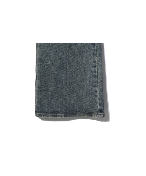 Western washed boots-cut denim pants - BLUE