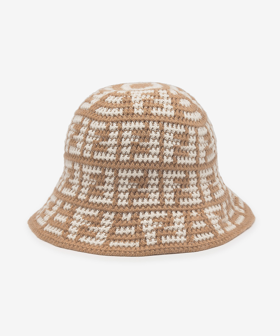MUSINSA | FENDI Women's FF Jacquard Cashmere Cloche Bucket