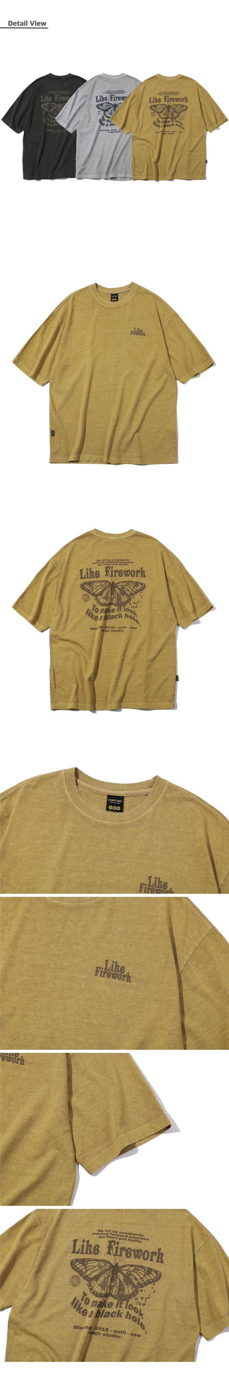 MUSINSA | CPGN STUDIO Butterfly Pigment Short Sleeve Tee Mustard