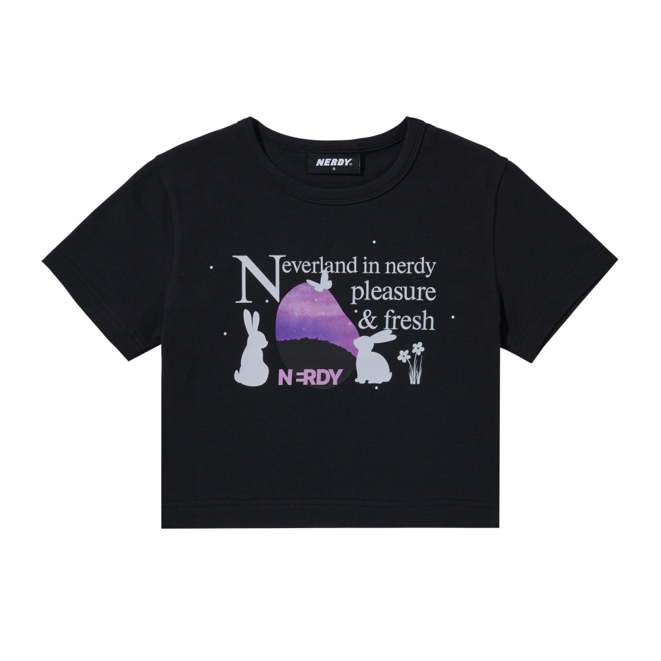 널디(NERDY) 유토피아 크롭 티셔츠 블랙