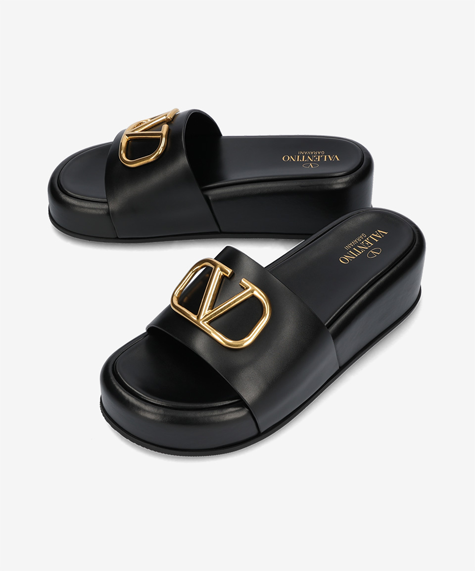 ■VALENTINO■ V Logo Platform Slide Black XW2S0EA8BEK0NO MUSINSA | VALENTINO V Logo Platform Slide - Black