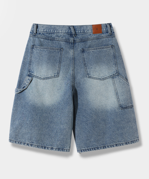 BIO WASHING BERMUDA CARPENDER PANTS_BLUE
