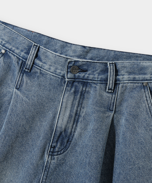 BIO WASHING BERMUDA CARPENDER PANTS_BLUE