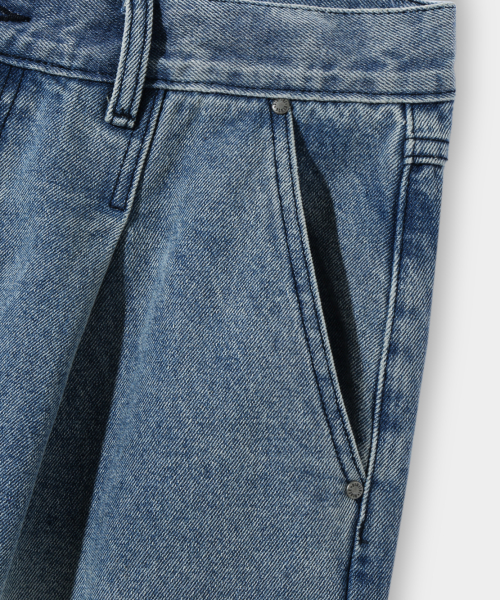 BIO WASHING BERMUDA CARPENDER PANTS_BLUE