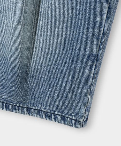 BIO WASHING BERMUDA CARPENDER PANTS_BLUE
