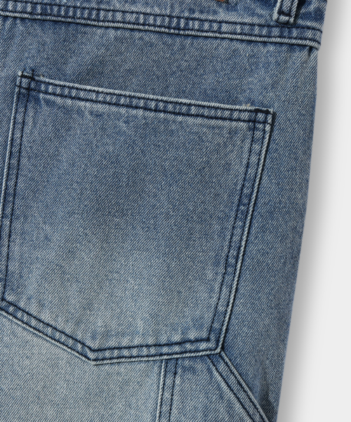 BIO WASHING BERMUDA CARPENDER PANTS_BLUE