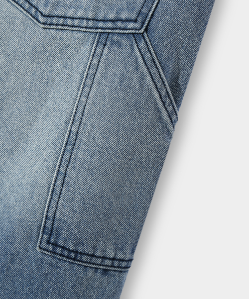 BIO WASHING BERMUDA CARPENDER PANTS_BLUE