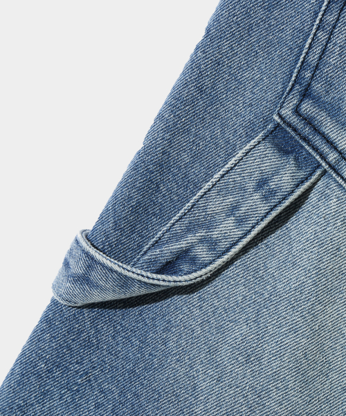 BIO WASHING BERMUDA CARPENDER PANTS_BLUE