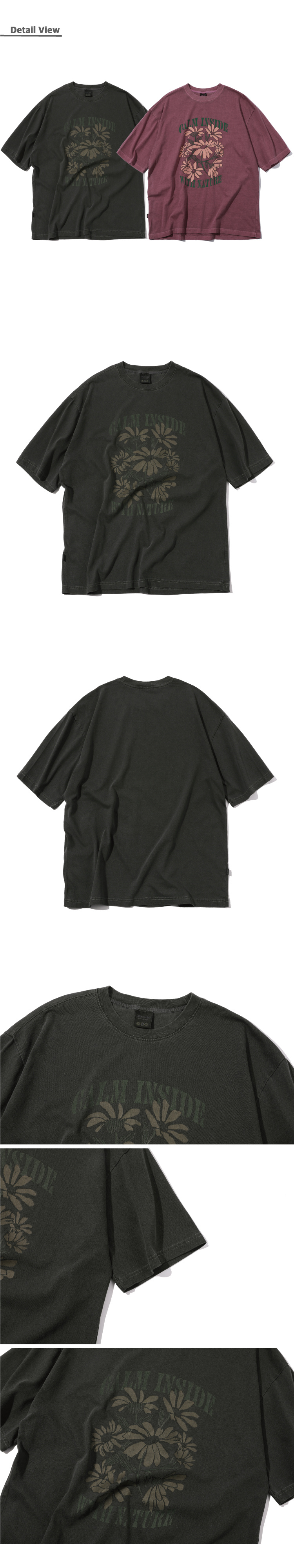 Tシャツ・カットソー CPGN STUDIO_COMPAGNO Peace Flower Pigment Short Sleeve T-Shi CPGN STUDIO】Peace Flower Pigment Short Sleeve T-Shirt (CPGN