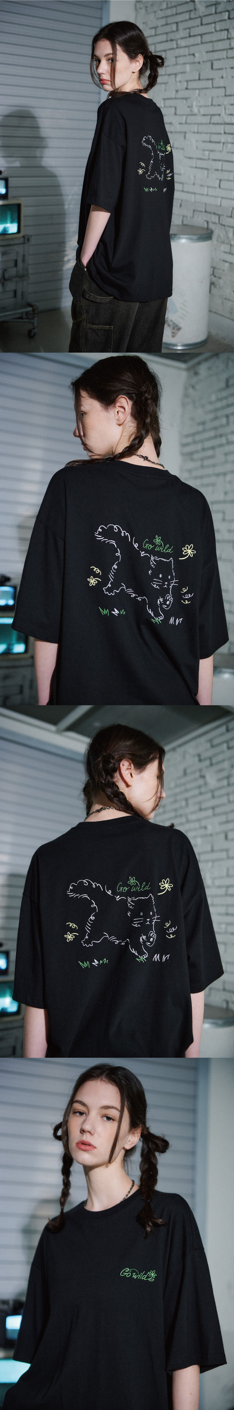 MUSINSA | CPGN STUDIO Wild Cat Embroidered Short Sleeve Tee