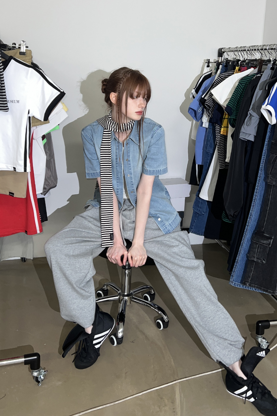 HENRIK VIBSKOV ストライプマフラー MUSINSA公式 | ZIZEMUSEUM STRIPE MUFFLER (WHITE)