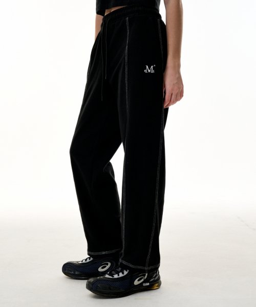 스티치 조거 팬츠 (Black,White Melange)