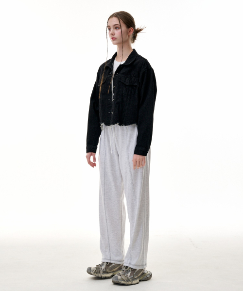 CROP DAMAGE DENIM JACKET
