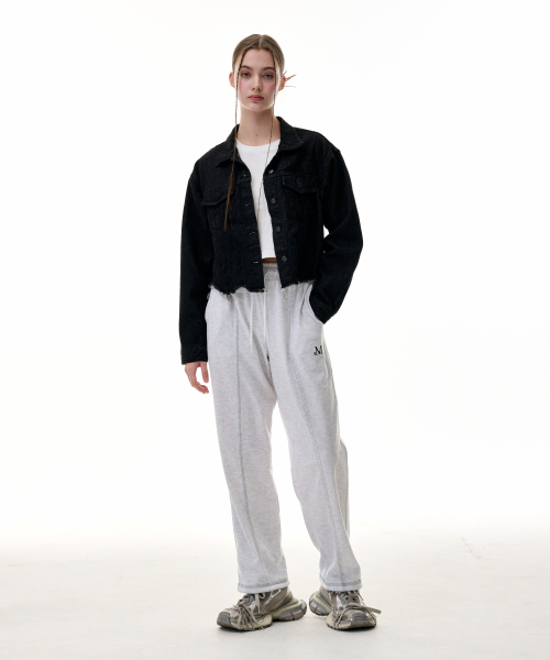 CROP DAMAGE DENIM JACKET