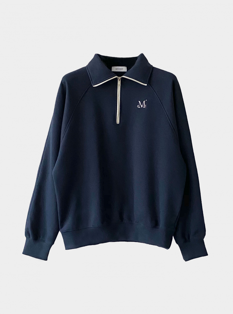 MUSINSA | MUCENT SIGNATURE HALF ZIP-UP NECK MTM - MAN (Deep