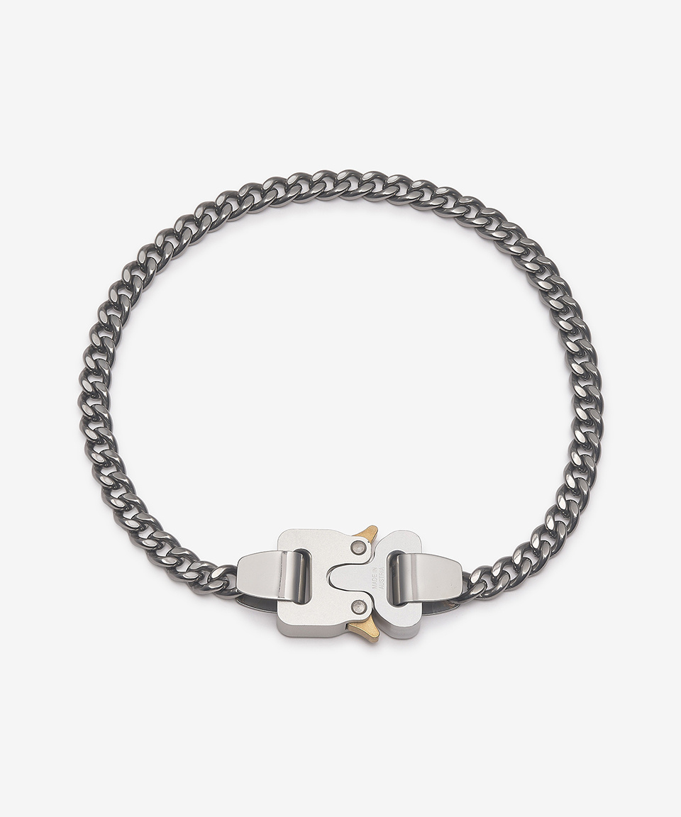 ★ALYX★ l Buckle Necklace Silver AAUJW0213OT01GRY0002 A 1017 ALYX 9SM Men's Metal Buckle Necklace in Silver 1017