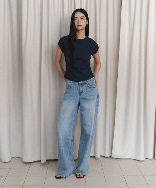 C 90S LINE BASIC T-SHIRT_NAVY