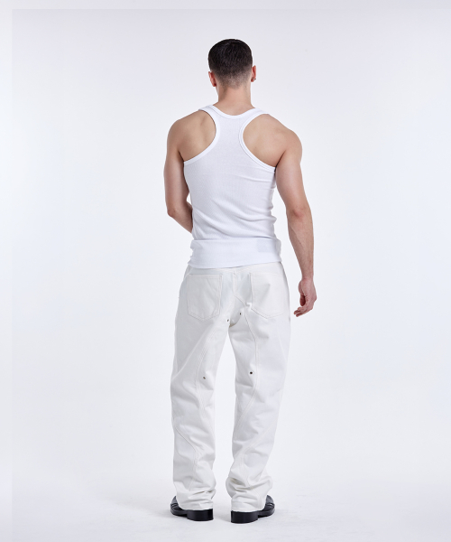 Basic curve sleeveless - White