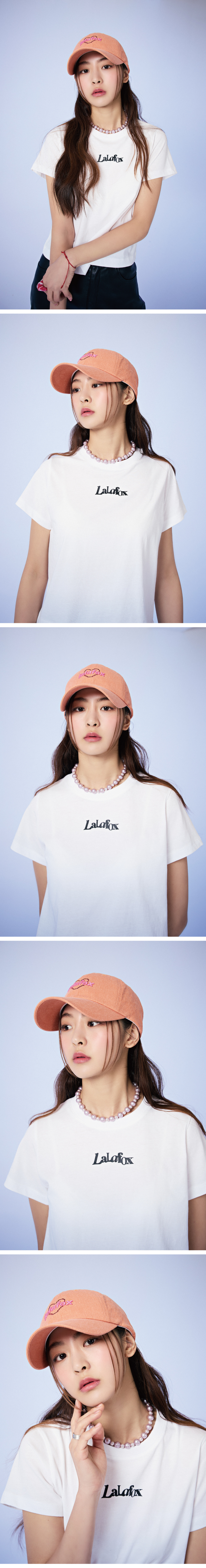 MUSINSA | LALAFOX HEART LOGO BALL CAP ORANGE BP2AH005