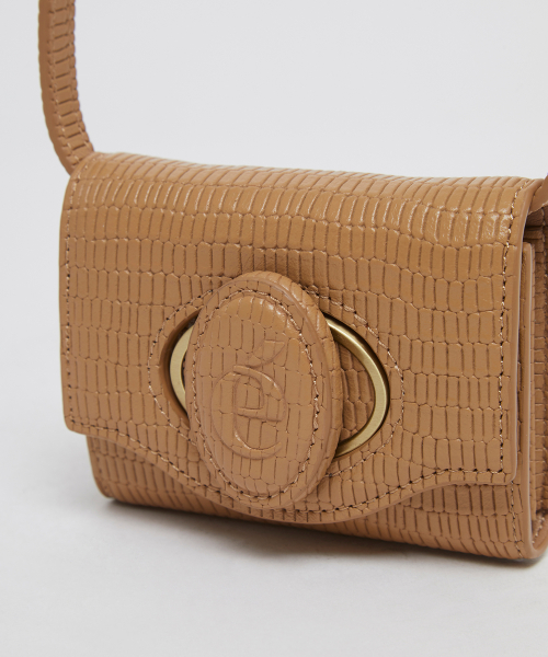 Oval card bag(Lizard beige)_OVBRX24003LIB
