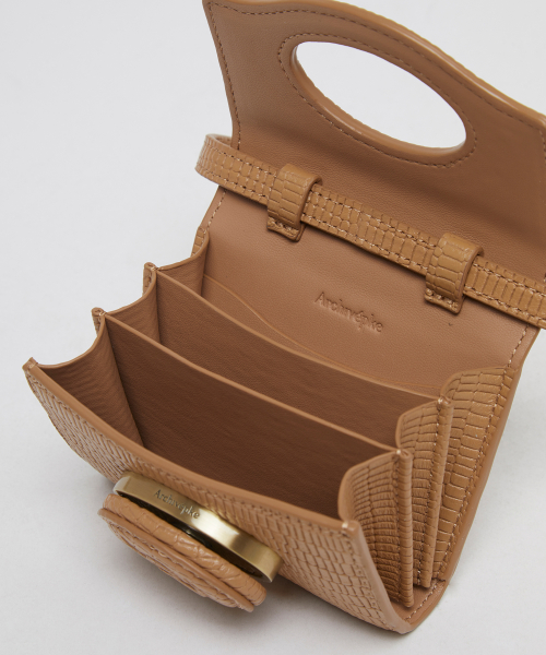 Oval card bag(Lizard beige)_OVBRX24003LIB