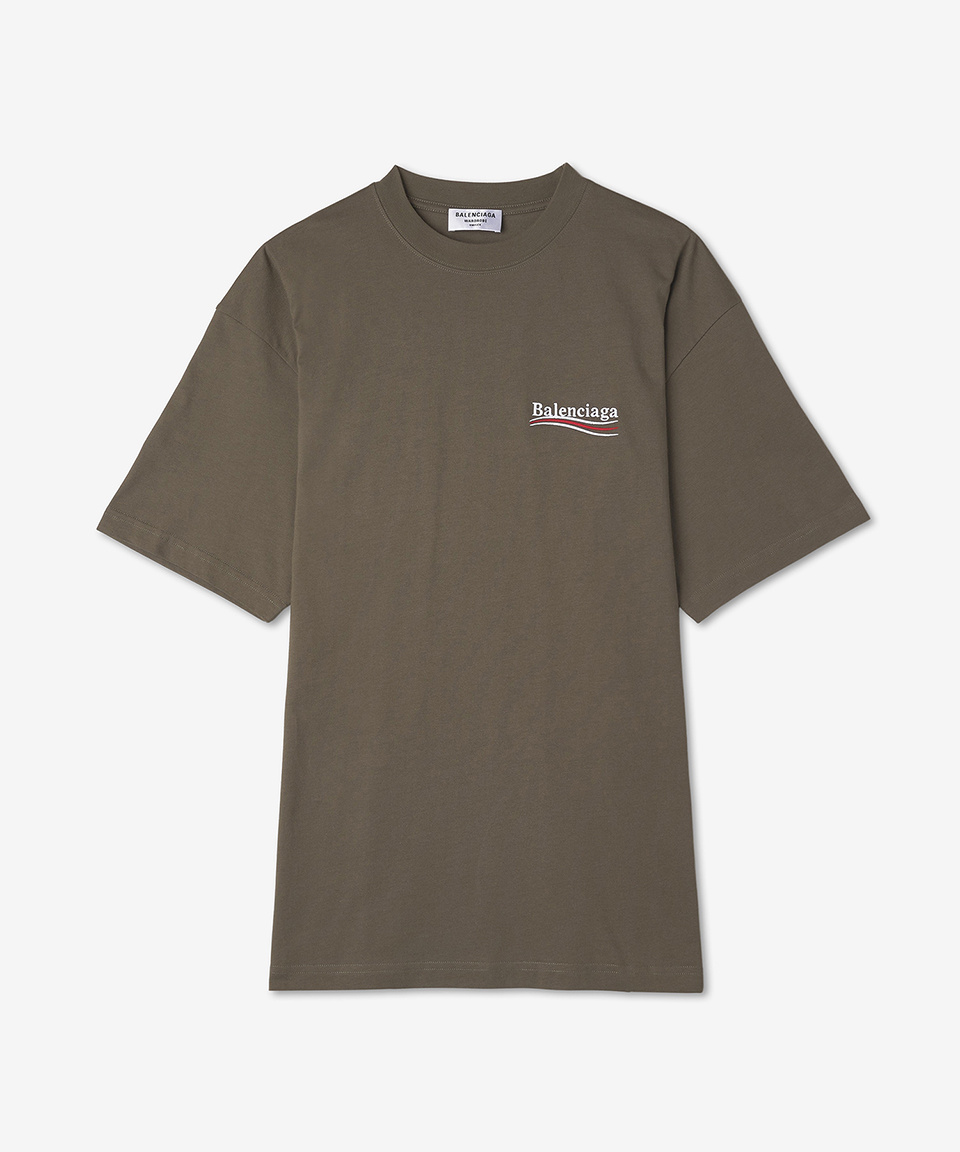Tシャツ・カットソー *BALENCIAGA* Campaign Large Fit T-Shirt Khaki 641675TKVJ1246 MUSINSA | BALENCIAGA Campaign Large Fit T-shirt - Khaki