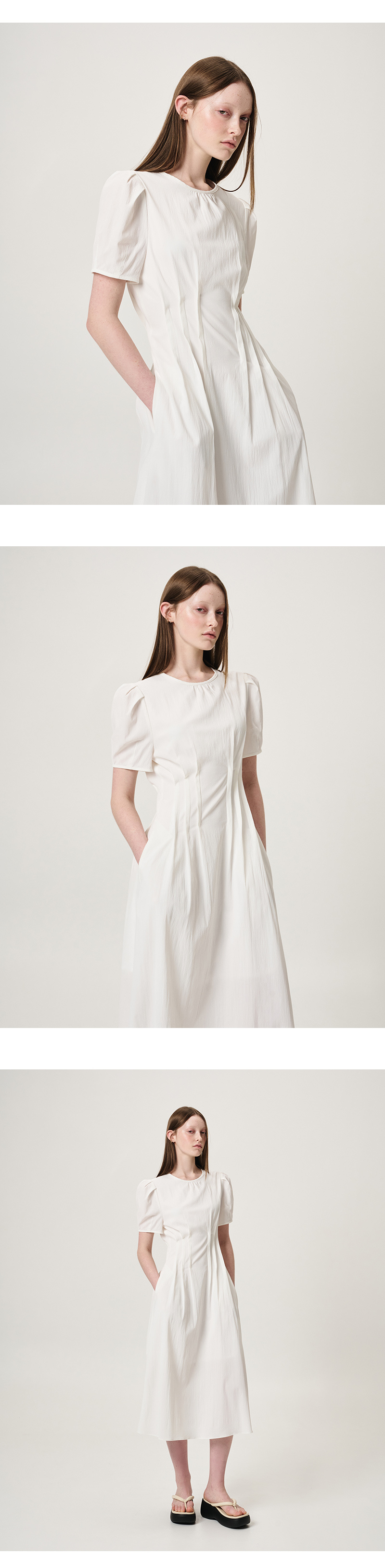 ワンピース ETMON Waist Pintuck Dress, White Pintuck Dress – White – Women – ARKET WW