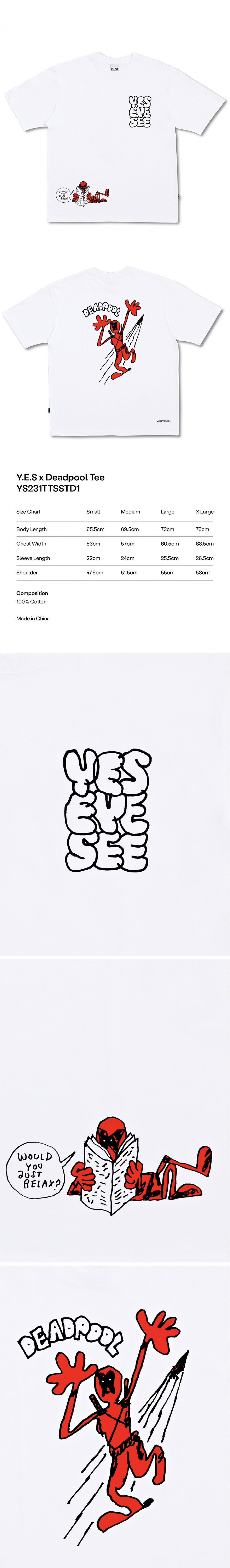 MUSINSA | YESEYESEE YES x Deadpool Tee White