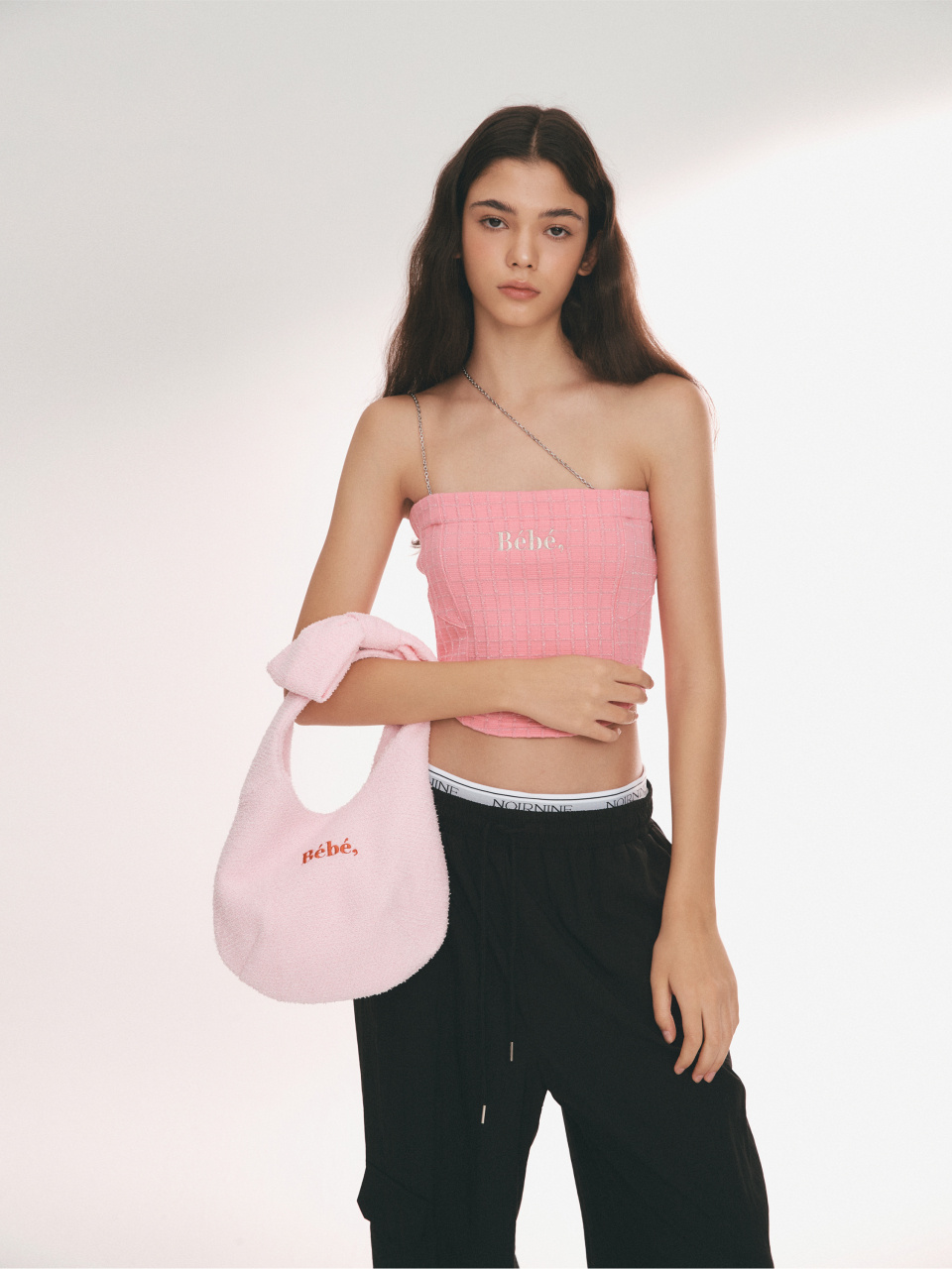 【NOIRNINE】Bebe Pearl Ribbon Bag d3665fc82ee5d9718a308945bf6455