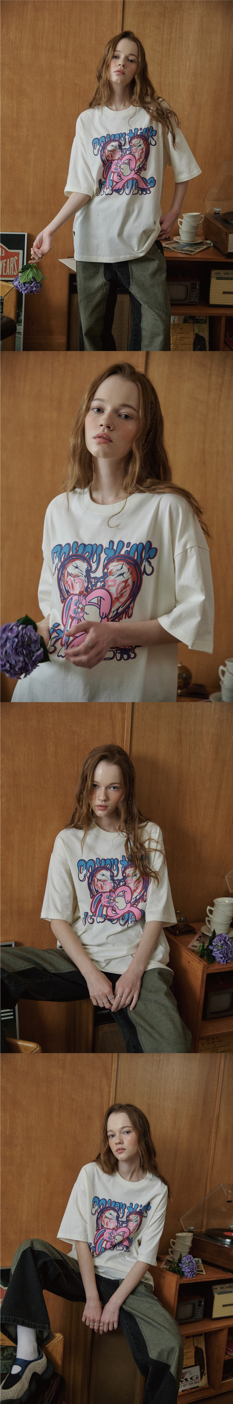 꼼파뇨(CPGN STUDIO) Mad Hoppi 반팔티 크림