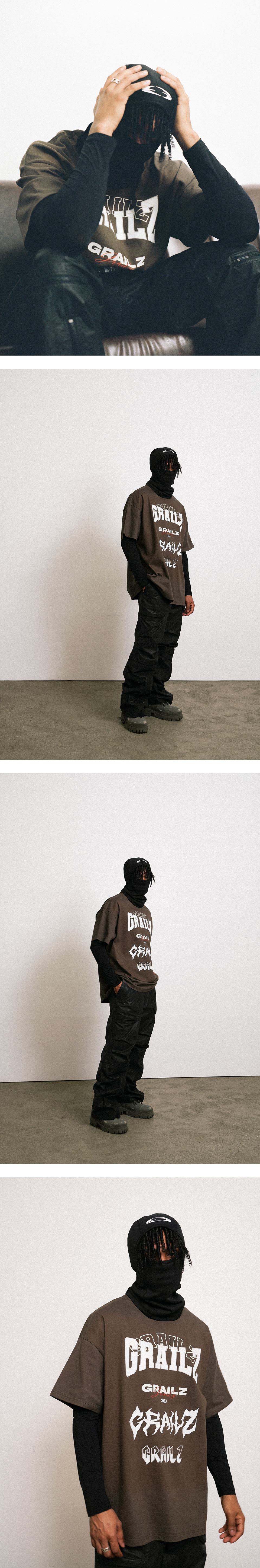 MUSINSA | GRAILZ MULTI LOGO T-SHIRTS [KHAKI]